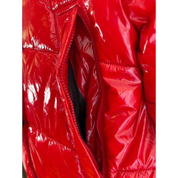 NVLT Red Puffer Jacket Size M Oversized Cozy Mid-Length - Picture 5 of 9